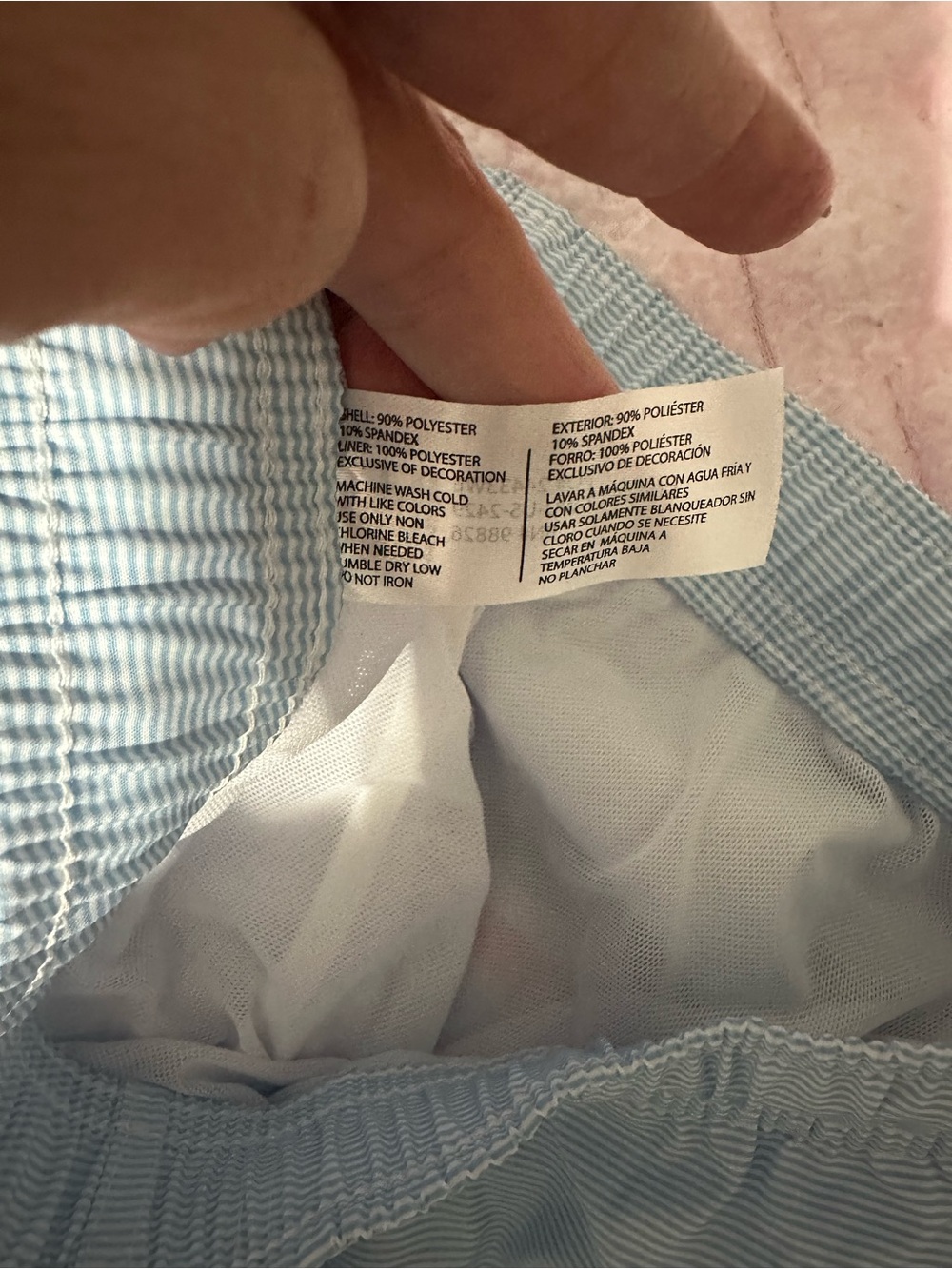 U.S. Polo Assn. Boys X-Large (14-16)Light Blue Striped Swim Trunks - Picture 7 of 7